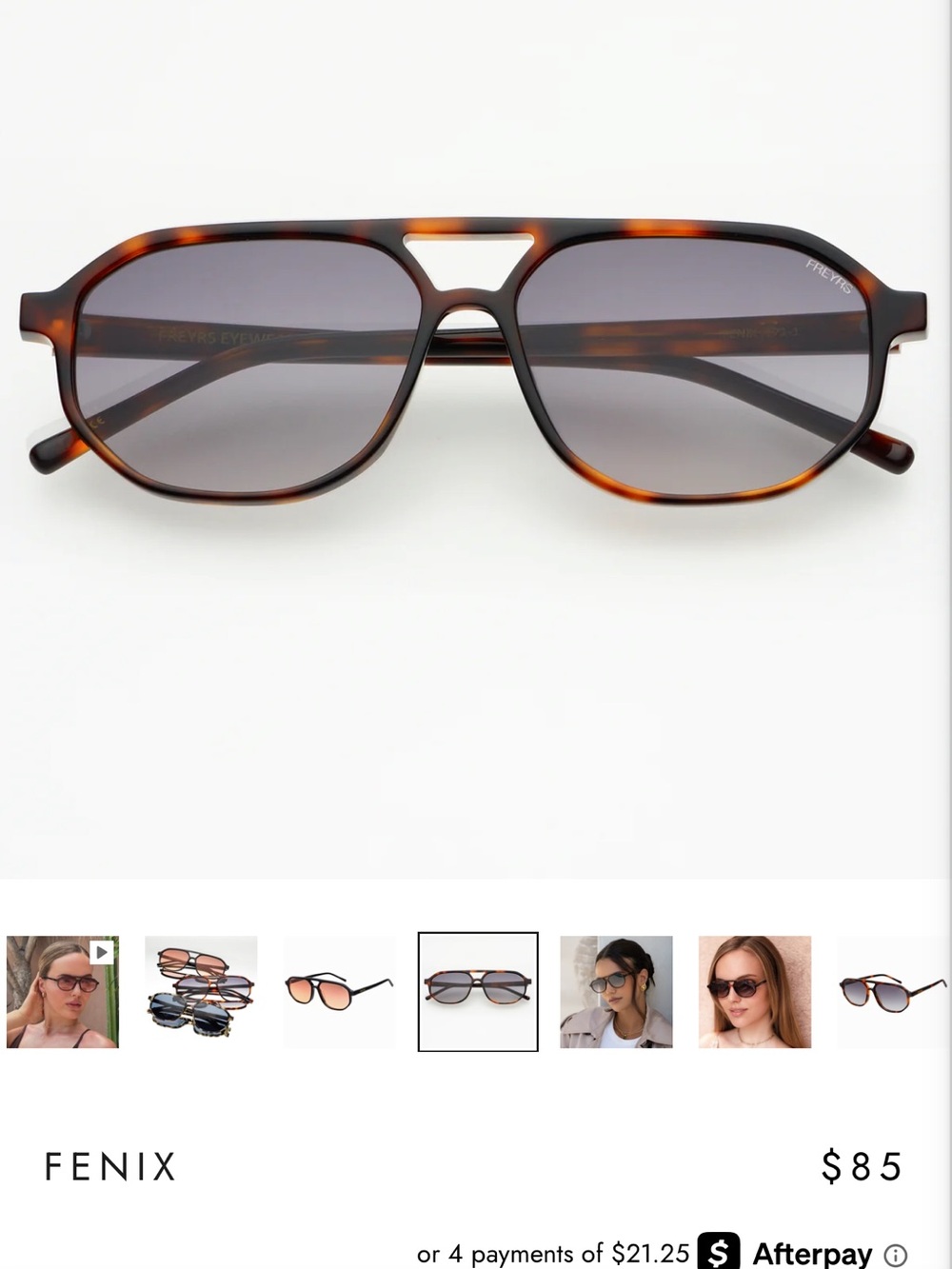 Fenix Women's Tortoiseshell Sunglasses - Brown Gradient Lenses
